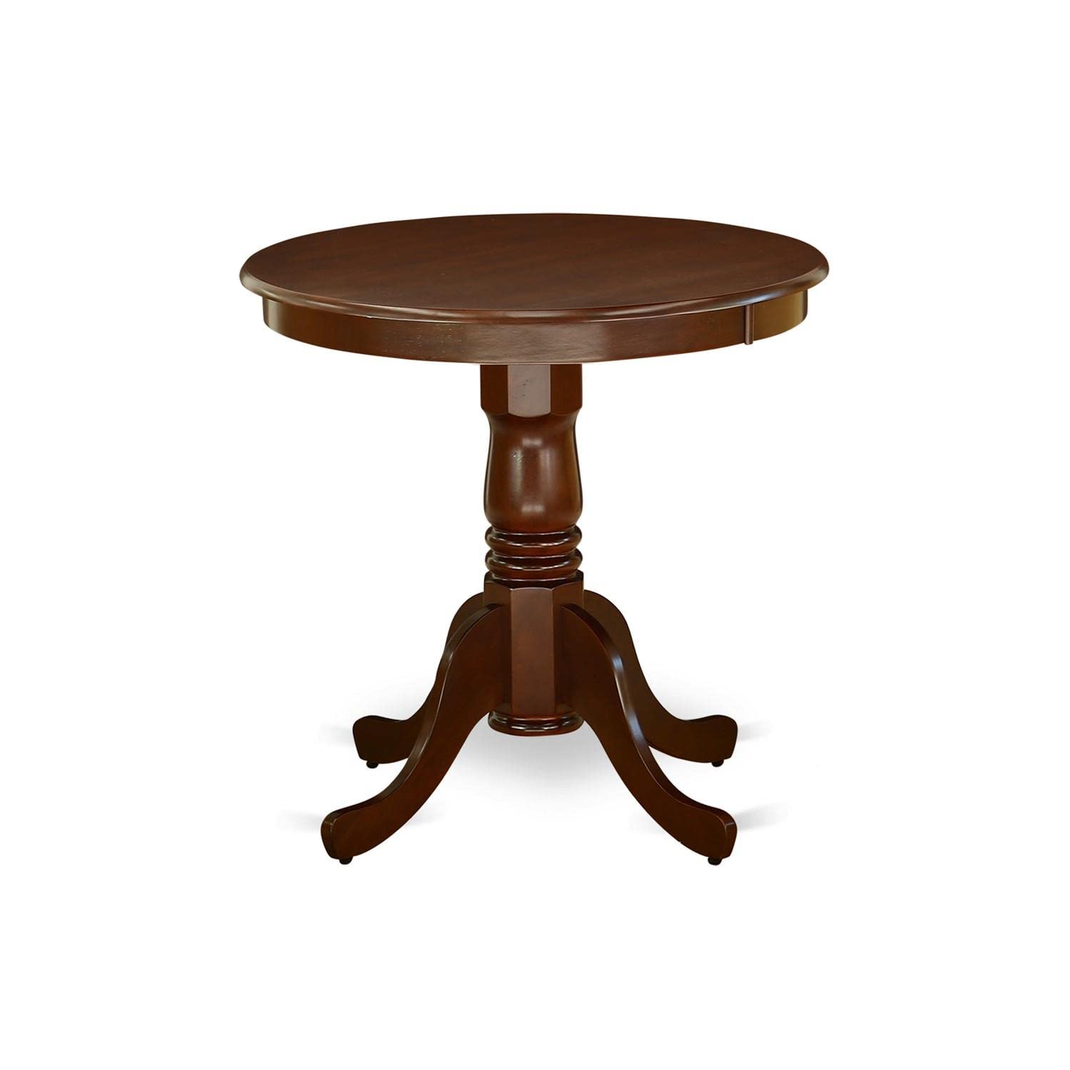 East West Furniture Emt-Mah-Tp Eden Dining Room Table - A Round Kitchen Table Top With Pedestal Base, 30X30 Inch, Mahogany